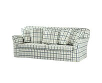 Dekoria Potah na pohovku IKEA Tomelilla rozkládací, režný podklad, světle modrá mřížka, pohovka Tomelilla rozkládací, Avignon, 131-66