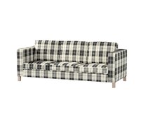 Dekoria Potah na pohovku IKEA Karlanda 3-místná nerozkládací, krátký, černo-bílá kostka, pohovka Karlanda 3-místná, Edinburgh, 115-74