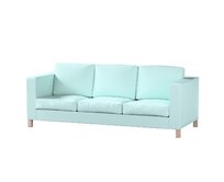 Dekoria Potah na pohovku IKEA Karlanda 3-místná nerozkládací, krátký, pastelově blankytná , pohovka Karlanda 3-místná, Cotton Panama, 702-10