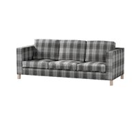Dekoria Potah na pohovku IKEA Karlanda 3-místná nerozkládací, krátký, šedo-grafitová kostka, pohovka Karlanda 3-místná, Edinburgh, 115-75
