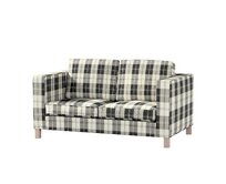 Dekoria Potah na pohovku IKEA  Karlanda 2-místná, krátký,  černo-bílá kostka, pohovka Karlanda 2-místná, Edinburgh, 115-74