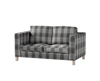 Dekoria Potah na pohovku IKEA Karlanda 2-místná, krátký, šedo-grafitová kostka, pohovka Karlanda 2-místná, Edinburgh, 115-75