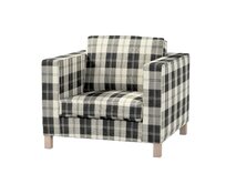 Dekoria Potah na křesko IKEA Karlanda, krátký, černo-bílá kostka, Potah na křeslo Karlanda, Edinburgh, 115-74