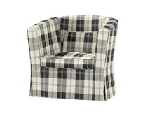 Dekoria Potah na křeslo IKEA Ektorp Tullsta, černo-bílá kostka, křeslo Ektorp Tullsta, Edinburgh, 115-74
