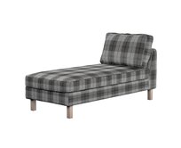 Dekoria Potah na šezlong IKEA Karlstad samostatný, krátký, šedo-grafitová kostka, Potah na šezlong Karlstad samostatný, Edinburgh, 115-75