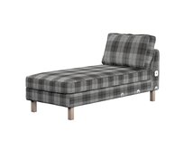 Dekoria Potah na přídavný šezlong IKEA Karlstad, krátký, šedo-grafitová kostka, Potah na přídavný šezlong Karlstad, Edinburgh, 115-75
