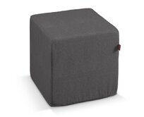 Dekoria Sedák Cube - kostka pevná 40x40x40, grafitová, 40 x 40 x 40 cm, Etna, 705-35