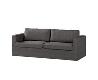 Dekoria Potah na pohovku IKEA  Karlstad 3-místná, nerozkládací, dlouhý, grafitová, pohovka Karlstad 3-místná, Etna, 705-35