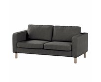 Dekoria Potah na pohovku IKEA  Karlstad 2-místná, nerozkládací, krátký, grafitová, pohovka Karlstad 2-místná, Etna, 705-35