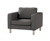 Dekoria Potah na křeslo IKEA Karlstad, krátký, grafitová, potah na křeslo Karlstad krátký, Etna, 705-35