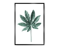 Dekoria Plakát  Leaf Emerald Green, 21 x 30 cm, Ramka: Czarna