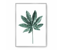 Dekoria Plakát  Leaf Emerald Green, 30 x 40 cm, Ramka: Srebrna