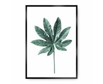 Dekoria Plakát  Leaf Emerald Green, 40 x 50 cm, Ramka: Czarna
