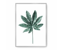 Dekoria Plakát Leaf Emerald Green, 50 x 70 cm, Ramka: Srebrna