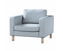 Dekoria Potah na křeslo IKEA Karlstad, krátký, jemně blankytný melanž, potah na křeslo Karlstad krátký, Amsterdam, 704-46