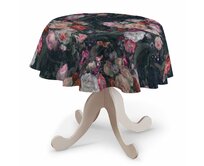 Dekoria Ubrus kulatý, barevné květy na tmavém podkladu, Gardenia, 161-02