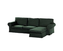 Dekoria Potah na pohovku IKEA Ektorp 2-místná s lenoškou, lesní zelená, pohovka 2-míst. + šezlong, City, 704-81