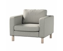 Dekoria Potah na křeslo IKEA Karlstad, krátký, chenille grise, potah na křeslo Karlstad krátký, Living, 161-57