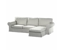 Dekoria Potah na pohovku IKEA Ektorp 2-místná s lenoškou, světlá holubí šeď, pohovka 2-míst. + šezlong, Etna, 705-90
