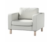 Dekoria Potah na křeslo IKEA Karlstad, krátký, světlá holubí šeď, potah na křeslo Karlstad krátký, Etna, 705-90