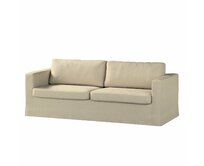 Dekoria Potah na pohovku IKEA Karlstad 3-místná, nerozkládací, dlouhý, šedobéžový šenil, pohovka Karlstad 3-místná, City, 704-80