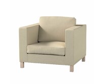 Dekoria Potah na křesko IKEA Karlanda, krátký, šedobéžový šenil, Potah na křeslo Karlanda, City, 704-80