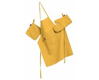 Dekoria Kuchyňský komplet - chňapka, rukavice a zástěra, slunečně žlutá, sada, Loneta, 133-40
