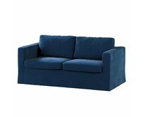 Dekoria Potah na pohovku IKEA  Karlstad 2-místná , nerozkládací, dlouhý, tmavě modrá, pohovka Karlstad 2-místná, Velvet, 704-29