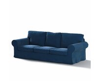Dekoria Potah na pohovku IKEA  Ektorp 3-místná, rozkládací STARÝ MODEL PIXBO, tmavě modrá, pohovka Ektorp 3-místná rozkládací, Velvet, 704-29