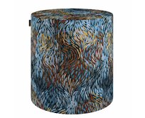Dekoria Sedák Barrel- válec pevný, d40cm, výška 40cm, modro-oranžová, ø40 cm x 40 cm, Intenso Premium, 144-37