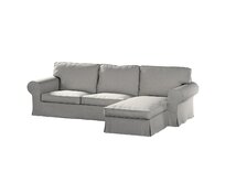 Dekoria Potah na pohovku IKEA Ektorp 2-místná s lenoškou, szaro-beżowy, pohovka 2-míst. + šezlong, Madrid, 162-03