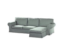 Dekoria Potah na pohovku IKEA Ektorp 2-místná s lenoškou, béžová a eukalyptová, pohovka 2-míst. + šezlong, Madrid, 162-04