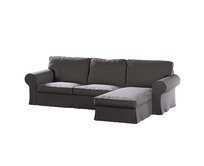 Dekoria Potah na pohovku IKEA Ektorp 2-místná s lenoškou, hnědá, pohovka 2-míst. + šezlong, Ingrid, 705-45