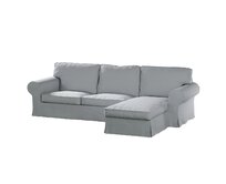 Dekoria Potah na pohovku IKEA Ektorp 2-místná s lenoškou, šedá, pohovka 2-míst. + šezlong, Amsterdam, 704-55