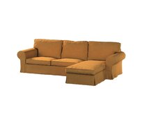 Dekoria Potah na pohovku IKEA Ektorp 2-místná s lenoškou, med, pohovka 2-míst. + šezlong, Chenille, 162-27