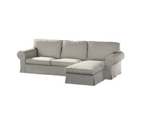 Dekoria Potah na pohovku IKEA Ektorp 2-místná s lenoškou, šedá, pohovka 2-míst. + šezlong, Living II, 162-00