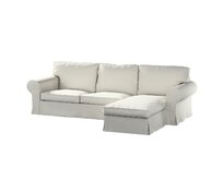 Dekoria Potah na pohovku IKEA Ektorp 2-místná s lenoškou, světle šedá, pohovka 2-míst. + šezlong, Living II, 162-01