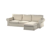 Dekoria Potah na pohovku IKEA Ektorp 2-místná s lenoškou, světle béžová, pohovka 2-míst. + šezlong, Living II, 162-36