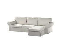 Dekoria Potah na pohovku IKEA Ektorp 2-místná s lenoškou, šedá, pohovka 2-míst. + šezlong, Living II, 162-37