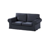 Dekoria Potah na pohovku IKEA  Ektorp 2-místná, nerozkládací, tmavě modrá melanž, pohovka Ektorp 2-místná, Madrid, 162-30