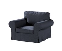 Dekoria Potah na křeslo IKEA Ektorp, tmavě modrá melanž, křeslo Ektorp, Madrid, 162-30