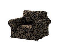 Dekoria Potah na křeslo IKEA Ektorp, béžová a černá, křeslo Ektorp, Living II, 162-11