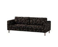 Dekoria Potah na pohovku IKEA Karlstad 3-místná, nerozkládací, krátký, hnědá a černá, pohovka Karlstad 3-místná, Living II, 162-10