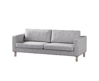 Dekoria Potah na pohovku IKEA  Karlstad 3-místná, nerozkládací, krátký, béžová a modrá, pohovka Karlstad 3-místná, Living II, 162-23