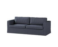 Dekoria Potah na pohovku IKEA  Karlstad 3-místná, nerozkládací, dlouhý, tmavě modrá melanž, pohovka Karlstad 3-místná, Madrid, 162-30