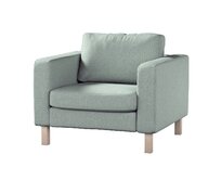 Dekoria Potah na křeslo IKEA Karlstad, krátký, béžová a eukalyptová, potah na křeslo Karlstad krátký, Madrid, 162-04