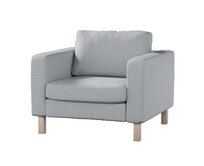 Dekoria Potah na křeslo IKEA Karlstad, krátký, šedá, potah na křeslo Karlstad krátký, Amsterdam, 704-55