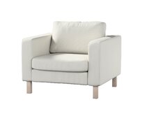 Dekoria Potah na křeslo IKEA Karlstad, krátký, světle šedá, potah na křeslo Karlstad krátký, Living II, 162-01