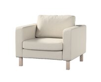 Dekoria Potah na křeslo IKEA Karlstad, krátký, světle béžová, potah na křeslo Karlstad krátký, Living II, 162-36