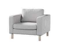 Dekoria Potah na křeslo IKEA Karlstad, krátký, béžová a modrá, potah na křeslo Karlstad krátký, Living II, 162-23